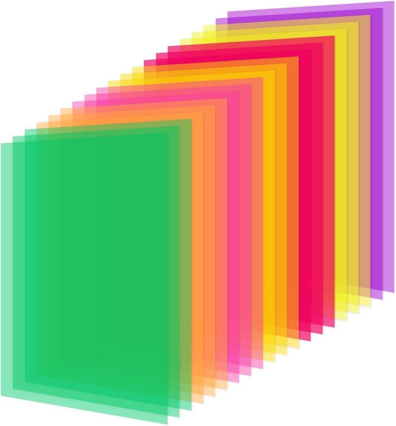 TOTiyea 20 Pieces 11IN x 8.5IN Colored Overlays for Dyslexia, Dyslexia Reading Sheets, Colored Transparency Sheets for Early Readers, School Supplies - Image 1